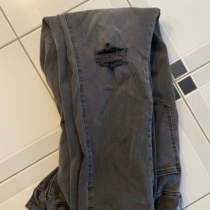 Womens Madewell dark grey distressed jeans